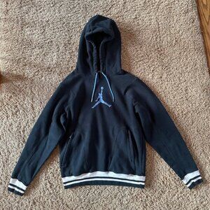 Nike Jordan JUMPMAN Vintage Black Hoodie/Blue Embroid SIZE SMALL